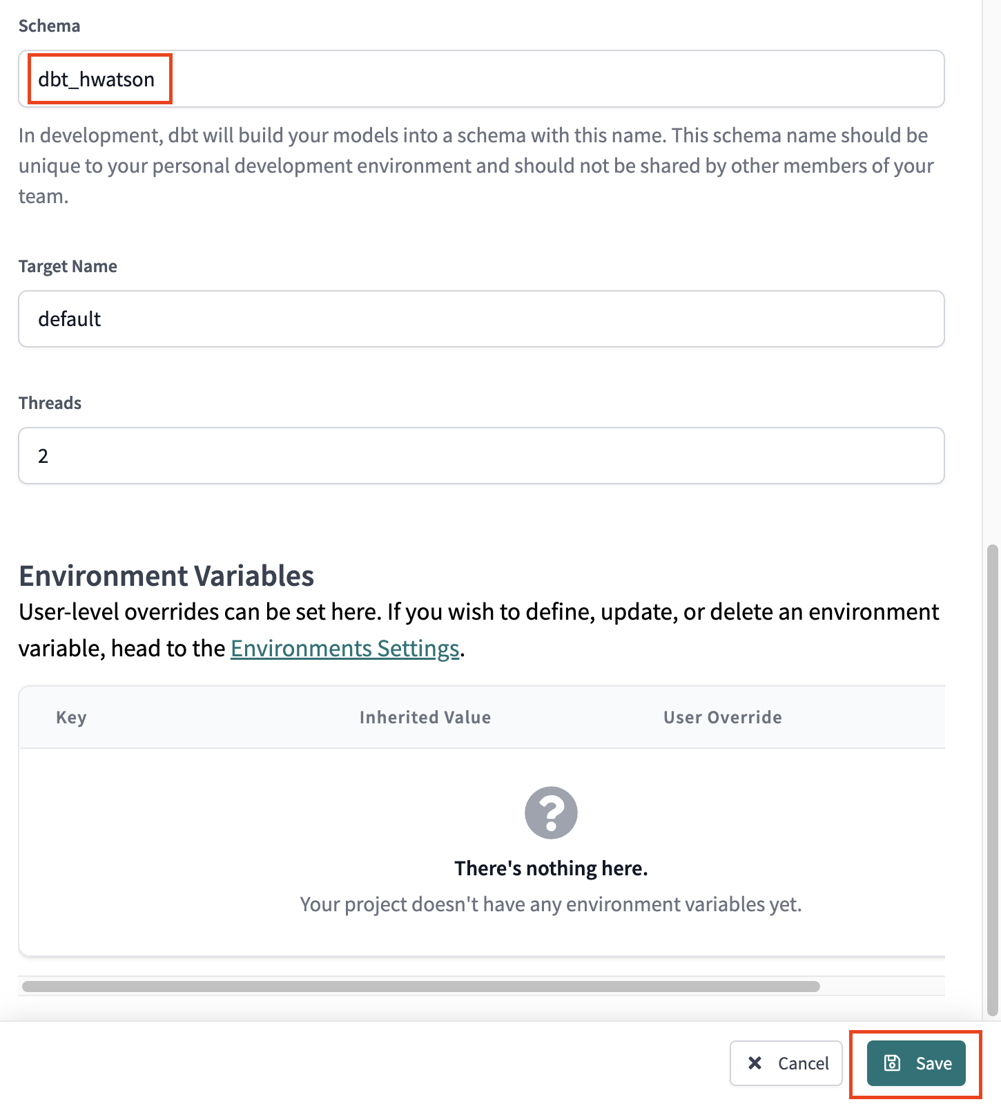 Save new schema name Save new schema name